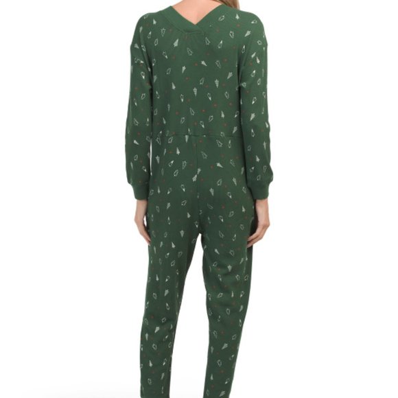 Waffle Knits Tree Motif Jumpsuit SZ S - Picture 2 of 8